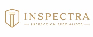 Inspectra logo featuring a shield with columns and text reading Inspection Specialists